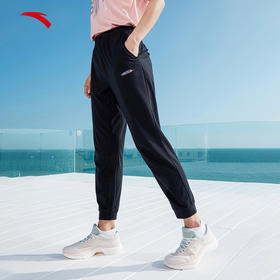 安踏运动裤女裤2022夏季新款舒适冰丝薄长裤针织九分裤162227315-1