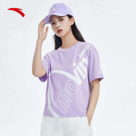 安踏短袖女2022夏季新款T恤休闲运动上衣162228107-1/2/5 商品图3