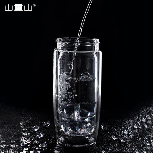 山重山玻璃杯双层耐热便携高档保温水杯女透明创意男士水晶泡茶茶水分离杯子 （圆通）双层随手杯320ml 商品图5