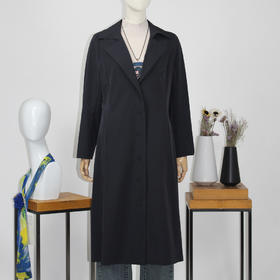 FOCALS福柯斯新款修身西服领单排扣长袖中长款外套风衣FRGAF187