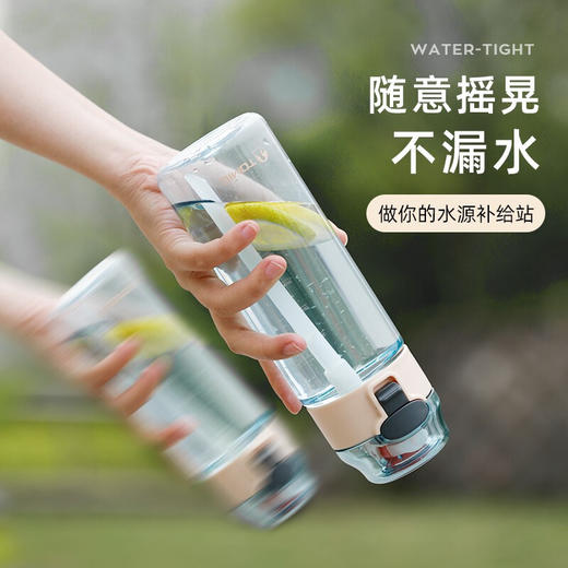 特美刻（TOMIC）塑料杯 运动水杯便携Tritan塑料杯大容量喝水杯子户外健身旅行水壶 TA22001 灰色 商品图2