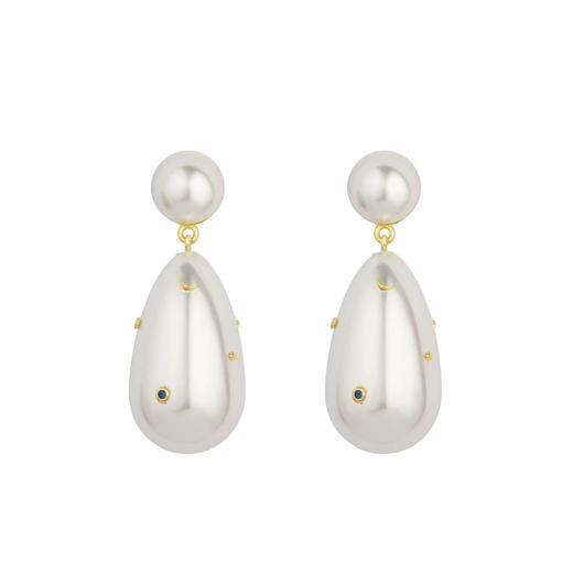 北京仓｜Eshvi-Drop Pearl-白色 耳环［英国设计师］ 商品图0