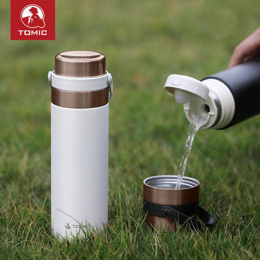 特美刻TOMIC保温杯男女士陶瓷内胆大容量水杯学生户外便携运动定制杯子TW60106白色550ml 商品图2