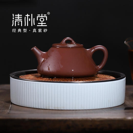 清朴堂子冶石瓢紫砂壶经典五壶单壶 大红袍 商品图4