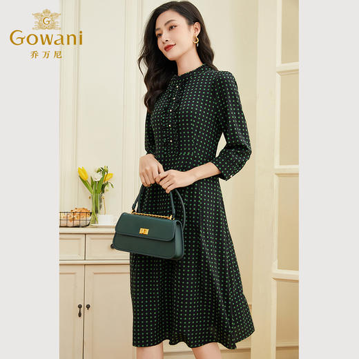 乔万尼重磅真丝连衣裙女新款高端桑蚕丝法式中袖EF2E316 商品图4