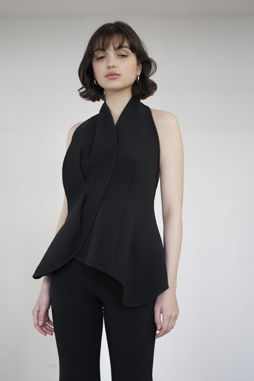 Viktoria Chan | SS22067 Chase halterneck stiff top [挂脖无袖上衣 黑 ] 商品图12