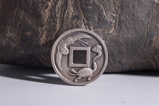 矩德泉坊 纯银手作 龟鹤齐寿 吉祥钱 457 商品图4