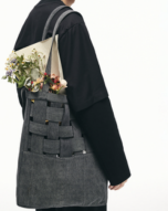 SimP/A22rbd-02“rebuild”编织结构纯棉牛仔托特包