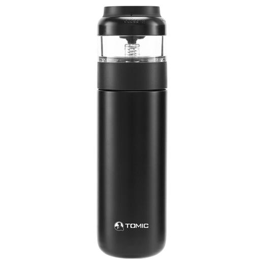 特美刻（TOMIC）茶水分离保温杯304真空不锈钢办公室功夫茶杯便携车载水杯子特美赢杯TW00023 黑色400ML 商品图6