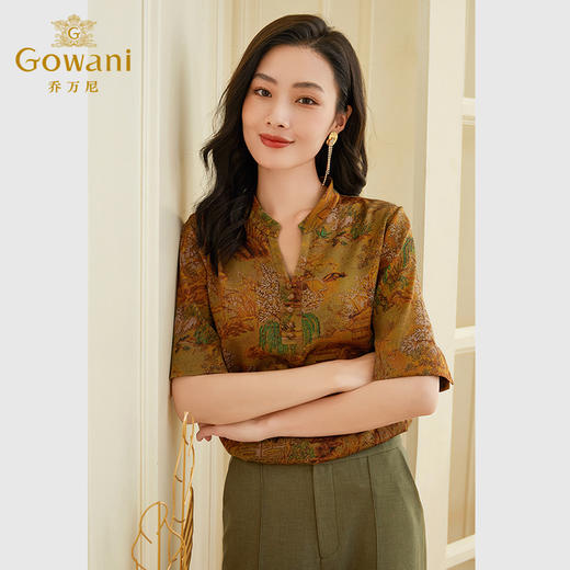 乔万尼v领重磅真丝衬衫女桑蚕丝上衣高级感EF2C340 商品图4