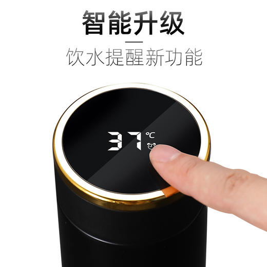 特美刻（TOMIC）保温杯智能显温316不锈钢高档真空保温水杯深水茶隔茶杯子特美赢杯TW60061 黑色460ML 商品图3