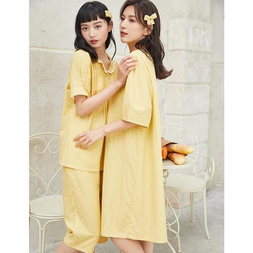 3楼 美标新款纯棉复古波点女短袖套装家居服64783 商品图0