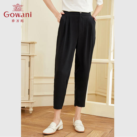 乔万尼真丝裤子女桑蚕丝夏薄款哈伦九分裤子EF2F379 商品图3