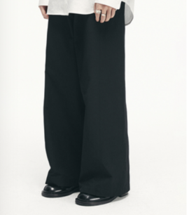 SimP/ K22037腰部绑带宽腿拖地剑道裤