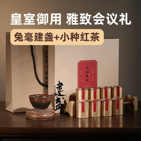 清朴堂 兔毫紫瓯建盏 兔毫建盏*1+甜芽小种红茶*8