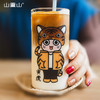 山重山（MOM）玻璃杯子女生水杯喝水牛奶杯家用网红咖啡杯 高颜值ins风 卯（兔）400ml耐高温可微波 商品缩略图1