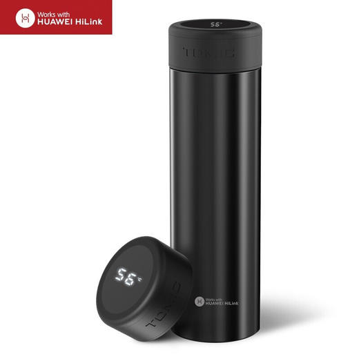 特美刻智能保温杯大容量316不锈钢水杯男女便携茶水分离杯车载显温水杯支持HUAWEI HiLink TW660019黑色 商品图7