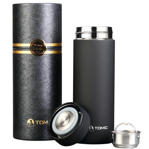特美刻TOMIC保温杯316不锈钢无缝内胆男女水杯泡茶杯车载商务办公杯子特美赢杯 TW1066G黑色430ML 商品图0