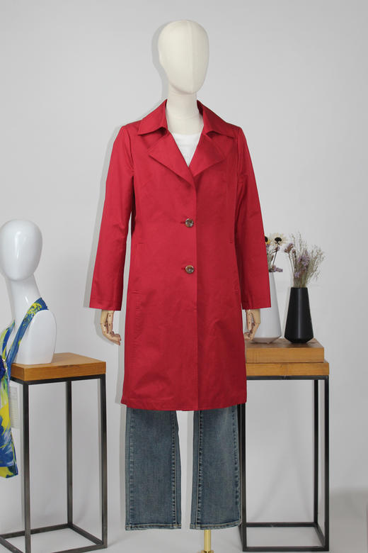 FOCALS福柯斯春秋新款宽松休闲修身长袖中长款外套风衣FYQCF609R1 商品图5