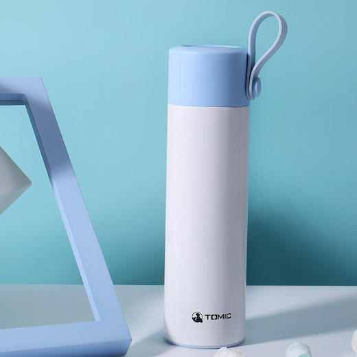 特美刻TOMIC保温杯大容量316不锈钢真空保温水杯车载便携带拎手学生喝水茶杯子TW00001英伦蓝480ml 商品图0