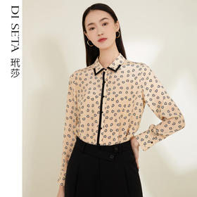 玳莎18mm双绉印花真丝衬衫女高级设计感小众上班通勤上衣  CA31306