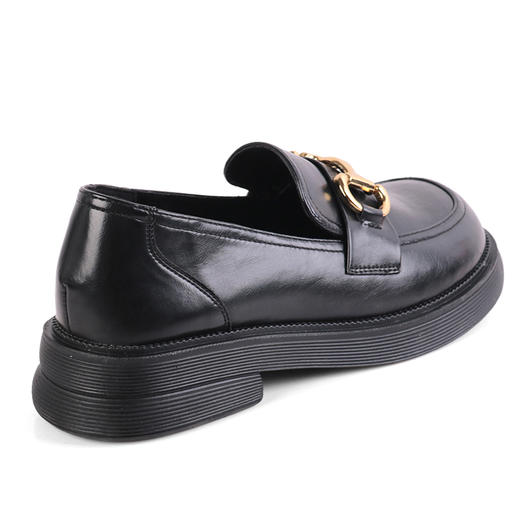 迈凯路时尚英伦风金属扣百搭一脚蹬平底乐福鞋19010 商品图10