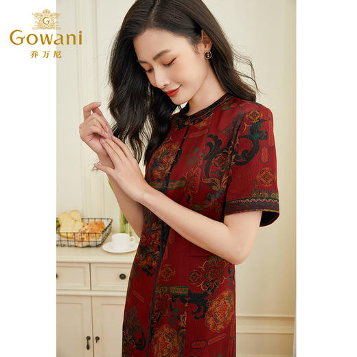 【香云纱】乔万尼重磅真丝香云纱连衣裙高端夏季中长款桑蚕丝EF2E350 商品图4