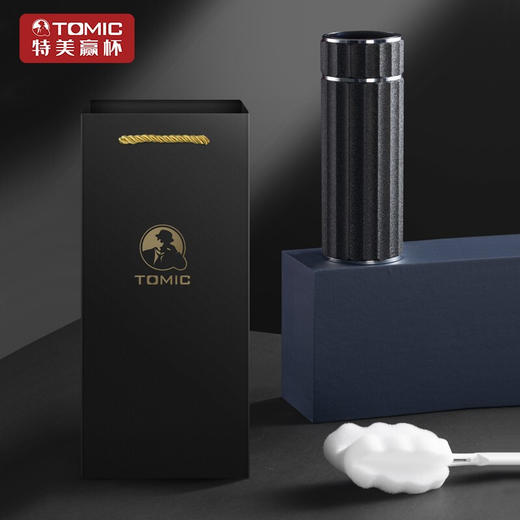 特美赢杯TOMIC罗马纹铸银保温杯男女高档商务泡茶杯银内胆水杯子TW60099黑色220ML 商品图3