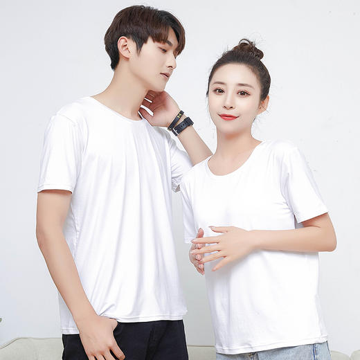 【69元3件！玻尿酸T恤】富含丰富玻尿酸原液短袖情侣纯白T恤男女同款 吸湿透气 柔软顺滑 舒适耐穿不起球 锁水保湿告别干燥 商品图3