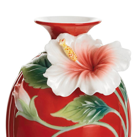 【彼达思】法蓝瓷 FZ01693 旺富木槿 木槿小花瓶 商品图1