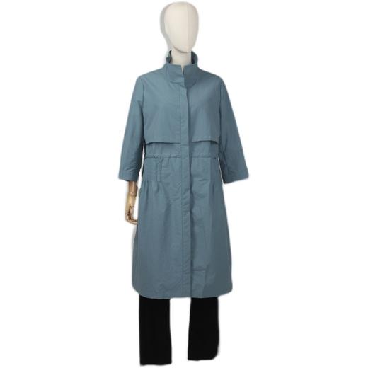 FOCALS福柯斯新款宽松休闲立领七分袖中长款外套风衣F2YAF056BA 商品图4