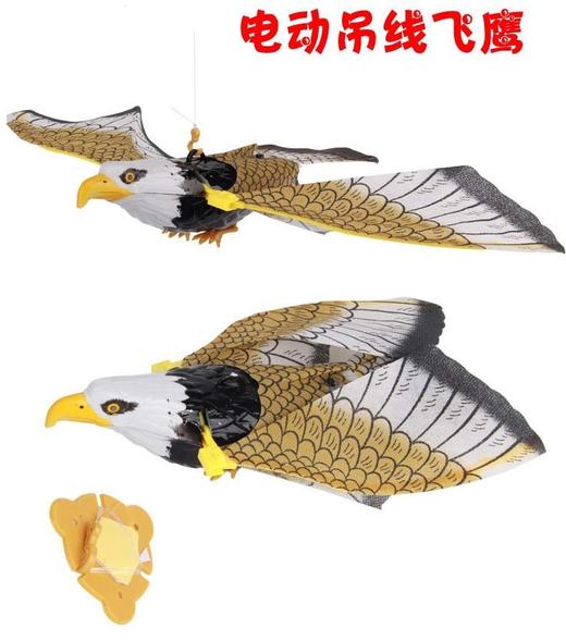 电动发光老鹰 吊线玩具头部闪光有叫声音乐电动吊线飞鹰鹦鹉玩具 商品图6