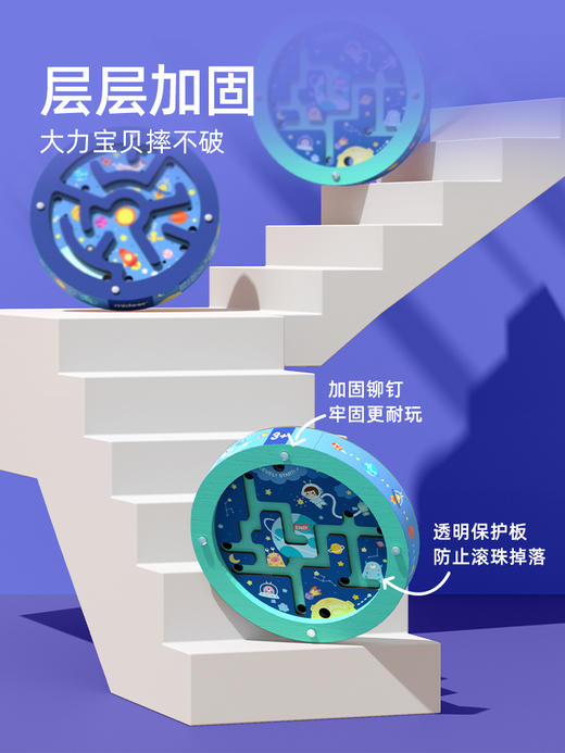 mideer弥鹿双面滚珠迷宫游戏儿童专注力训练空间逻辑思维益智玩具 商品图3