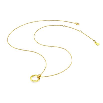 周大福 17916系列 圆意复古几何风22K金镶钻石项链CE63557 商品图2