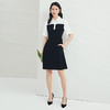 EITIE爱特爱夏季新款黑白撞色通勤时尚气质翻领收腰a字连衣裙B2207916 商品缩略图2