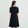 EITIE爱特爱夏季新款通勤短袖显瘦一字领黑色a字连衣裙B2207918 商品缩略图4