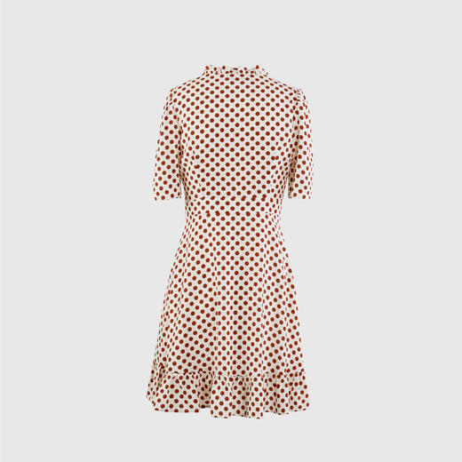 木耳边系带收腰连衣裙 商品图3