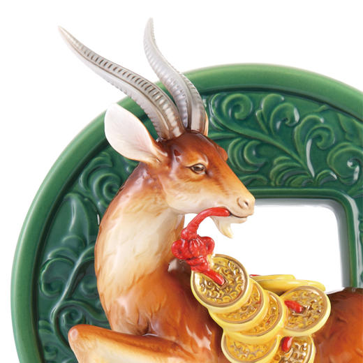 【彼达思】法蓝瓷 FZ03272钱来绵绵 羊摆饰17*10.3*21.8cm 商品图2