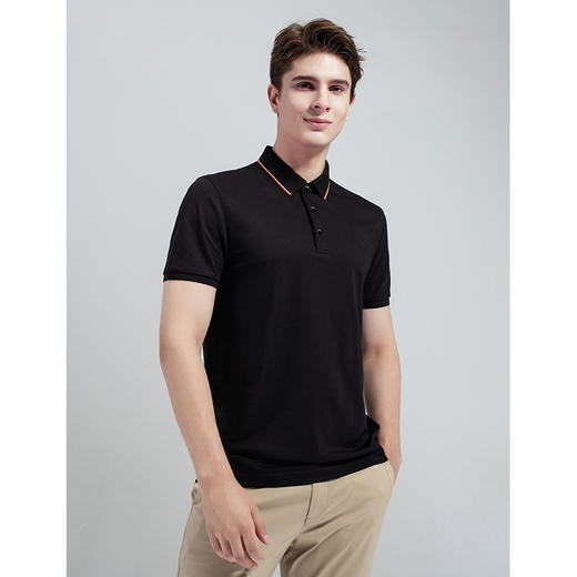 GOOD LUCK/德鲨棉桑蚕丝混纺凉感舒适简约polo衫短袖T恤BY13120-810 商品图4