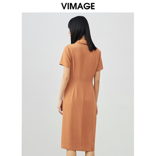 VIMAGE/纬漫纪夏季新款修身显瘦个性裙摆开叉连衣裙V1707330 商品图4