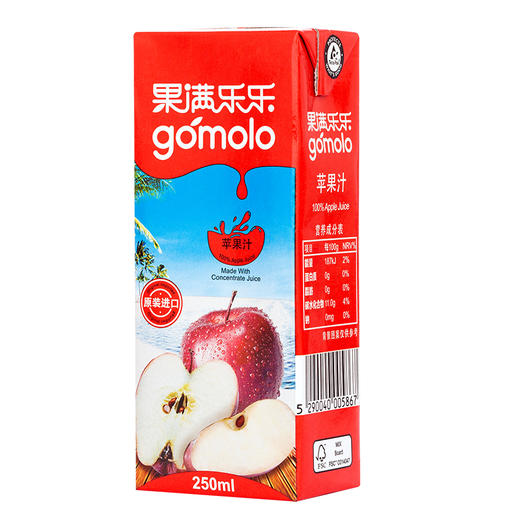 果满乐乐苹果汁250ml/盒 商品图0