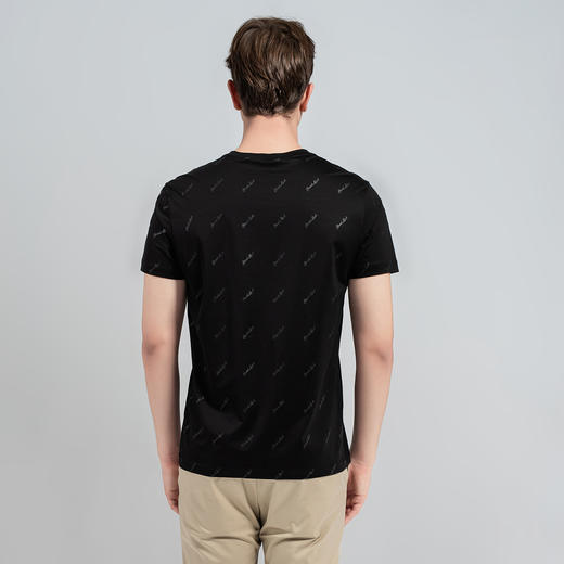 GOOD LUCK/德鲨微弹棉质字母印花圆领短袖T恤BY13539-810 商品图3