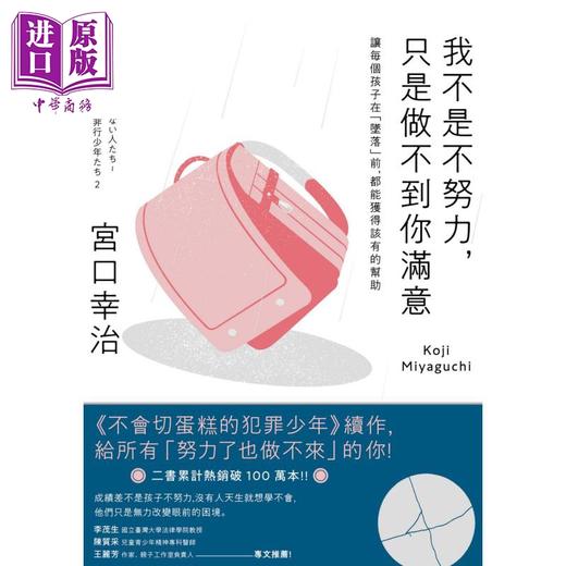 【中商原版】我不是不努力 只是做不到你满意 让每个孩子在坠落前 都能获得该有的帮助 港台原版 宫口幸治 远流 不会切蛋糕的犯罪少年续作 商品图1