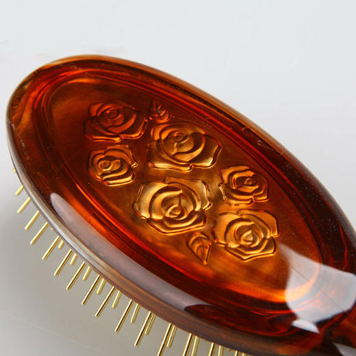 【6F】多样屋浪漫玫瑰梳气垫按摩梳子金针卷发美妆发梳 大-长22.5cm*头宽6.5cm 商品图1