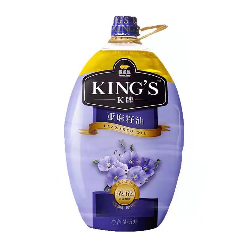 【自营】金龙鱼KINGS冷榨初榨一级亚麻籽油4L