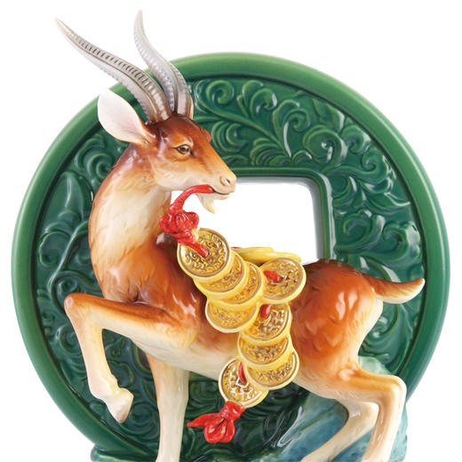 【彼达思】法蓝瓷 FZ03272钱来绵绵 羊摆饰17*10.3*21.8cm 商品图1