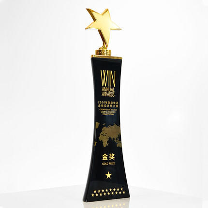 五角星水晶奖杯定制定做儿童创意刻字优秀员工冠军比赛颁奖 商品图3