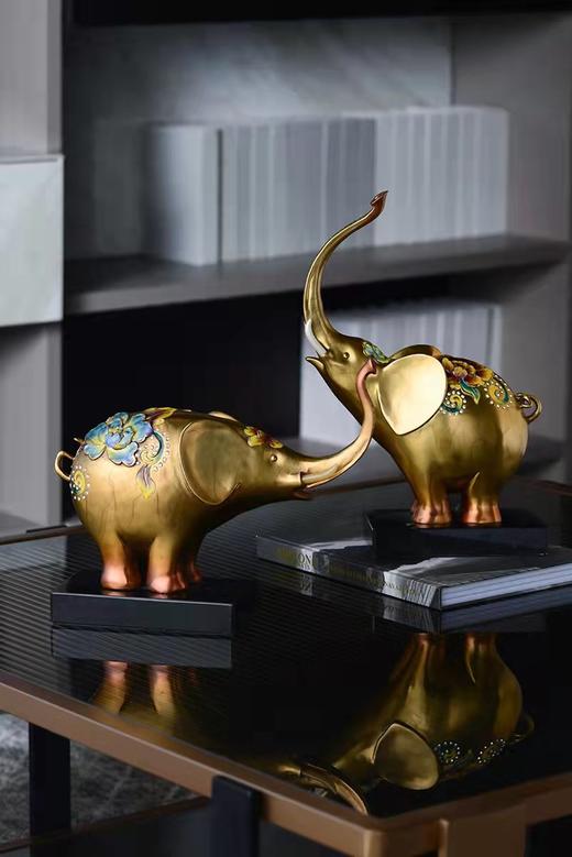 【彼达思】罗比罗丹 吉象平安珐琅彩铜摆件 商品图0