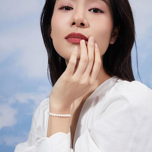 周六福珠宝珍珠手链天然淡水珍珠手串送女友礼物官方旗舰店正品 商品图3