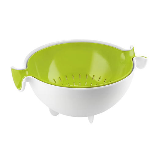 【6F】利快 双层果蔬沥水篮储物筐意大利进口洗菜器水果蔬菜清洗篮 果蔬沥水篮 灰色 商品图5